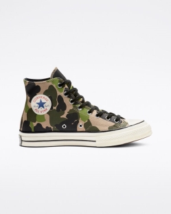 Converse Chuck 70 Archive Print Férfi Magasszárú Zöld | OBJSDWQ-HU